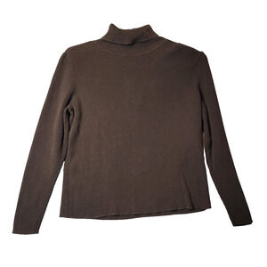 Lauren Ralph Lauren Cotton Brown LS Turtleneck Sweater Women's Plus 1X Stretch